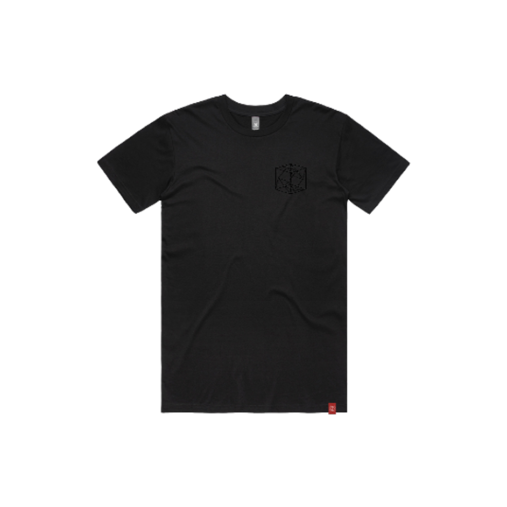 Embroidered Cube T-Shirt - Black/Black