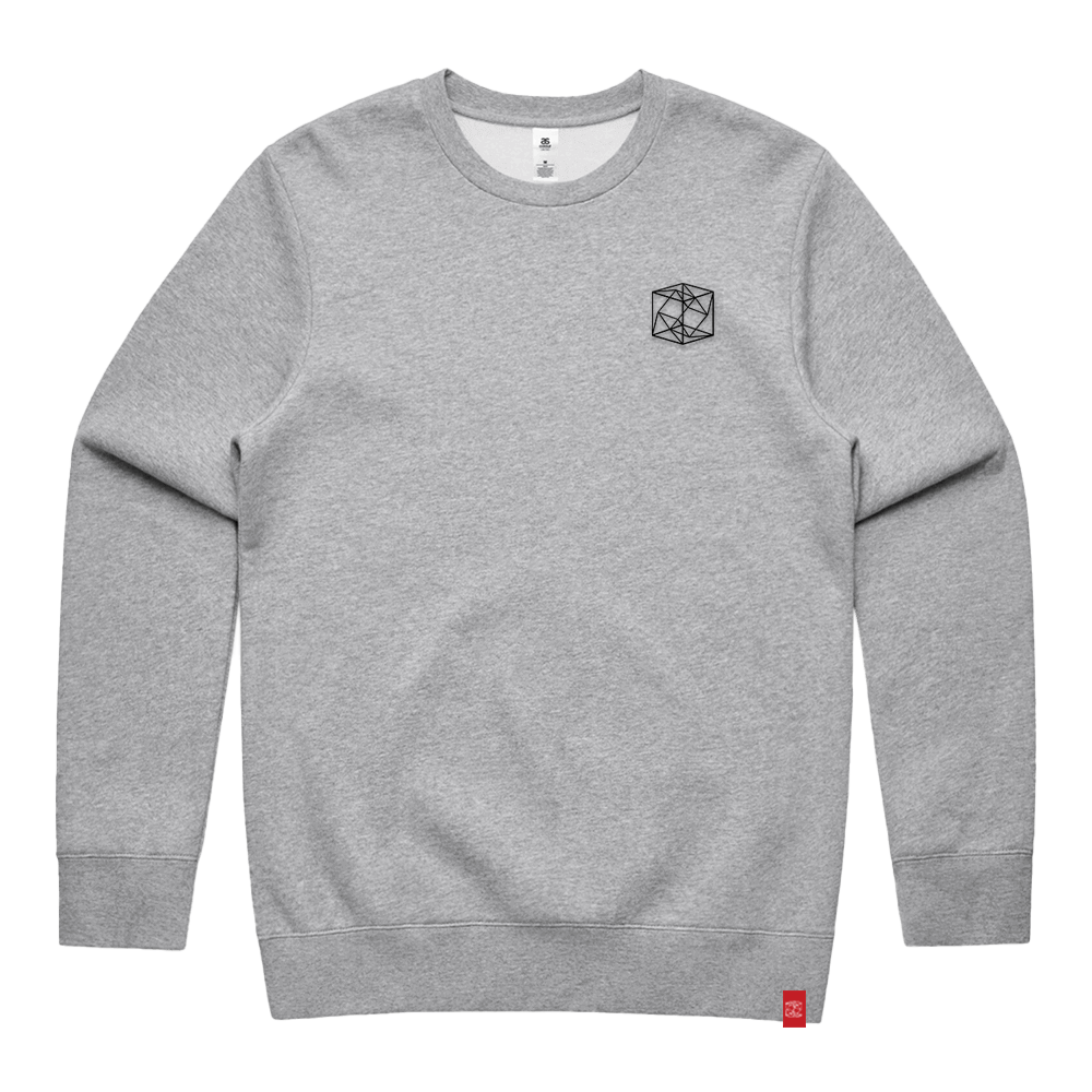 Embroidered Cube Crewneck - Athletic Heather
