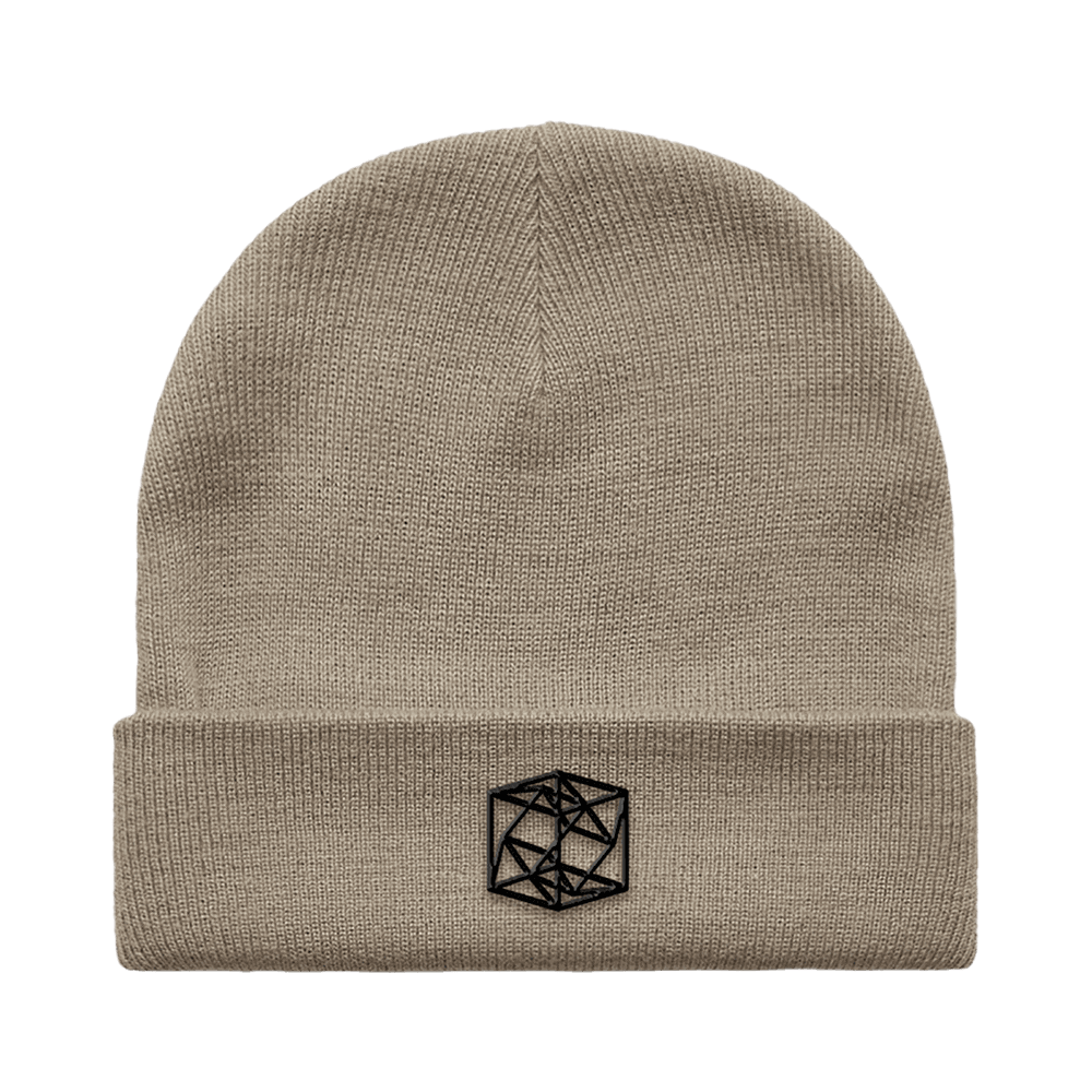 Embroidered Cube Beanie - Mushroom