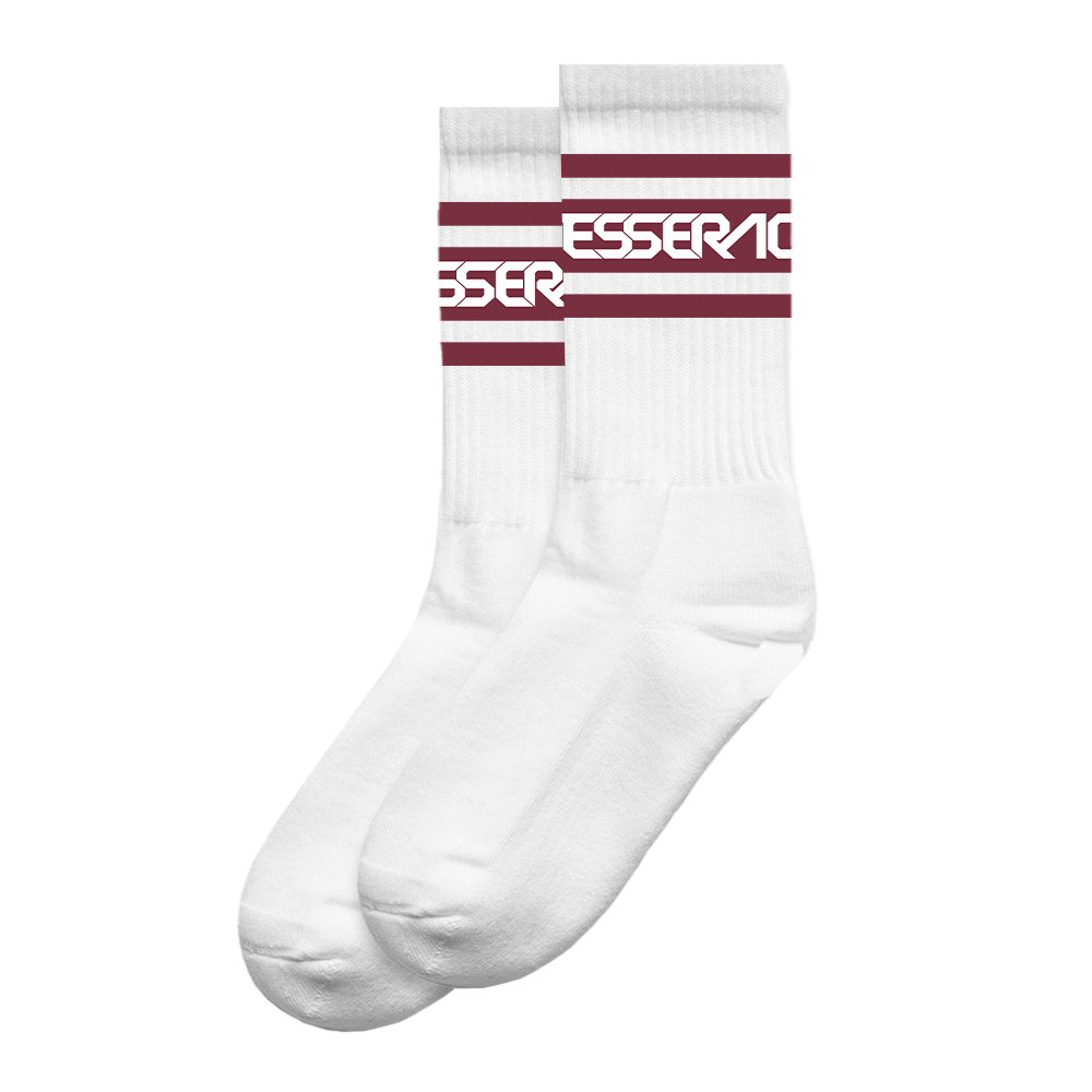 Logo Socks - White/Burgundy