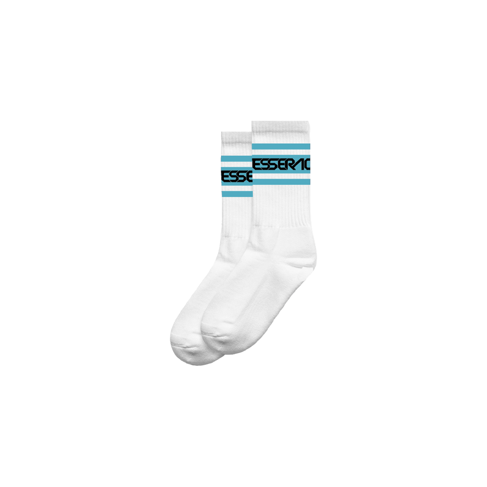 Logo Socks - White/Light Blue