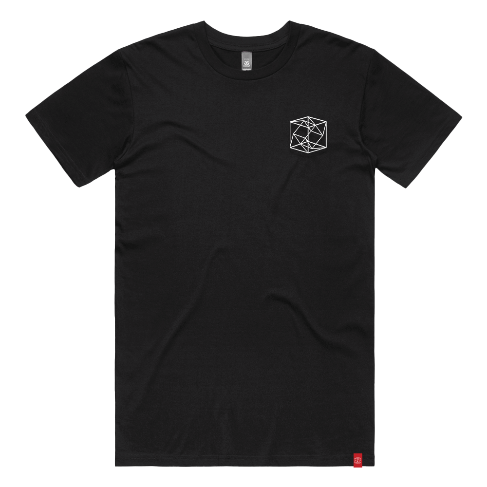 Embroidered Cube T-Shirt - Black - TESSERACT